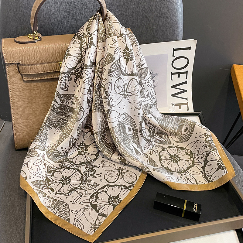 Luxury Skincare Headband - แบรนด์หรู100% ผ้าไหมผ้าพันคอสี่เหลี่ยมจัตุรัสผู้หญิง Neckerchief นาฬิกาข้อมือออกแบบ Shawl สุภาพสตรี