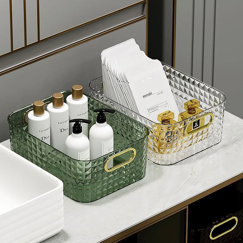 Luxury Skincare Tools - เดสก์ท็อปกล่องเก็บเครื่องสําอาง Skin Care ผลิตภัณฑ์กล่องเก็บ Sundries ตะกร้าห้องน้ําหรูหราชั้นวางอะคริลิค