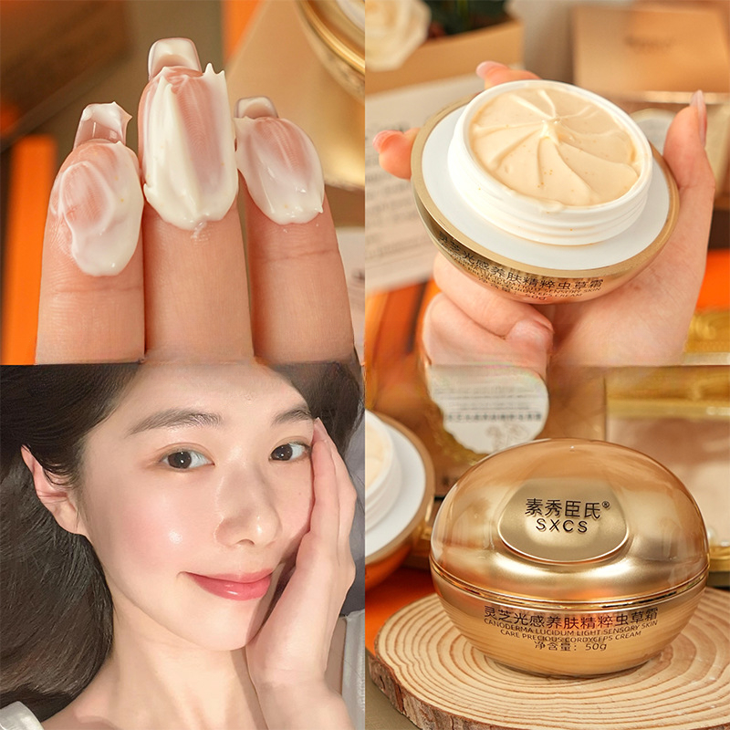Luxury Skincare Women - ครีมบำรุงผิวหน้าเห็ดหลินจือและถั่งเช่าสูตรหรู ช่วยให้ผิวกระจ่างใส ชุ่มชื้น ลดเลือนริ้วรอย ฟื้นฟูผิวหมองคล้ำ บำรุงผิวบริเวณลำคอ