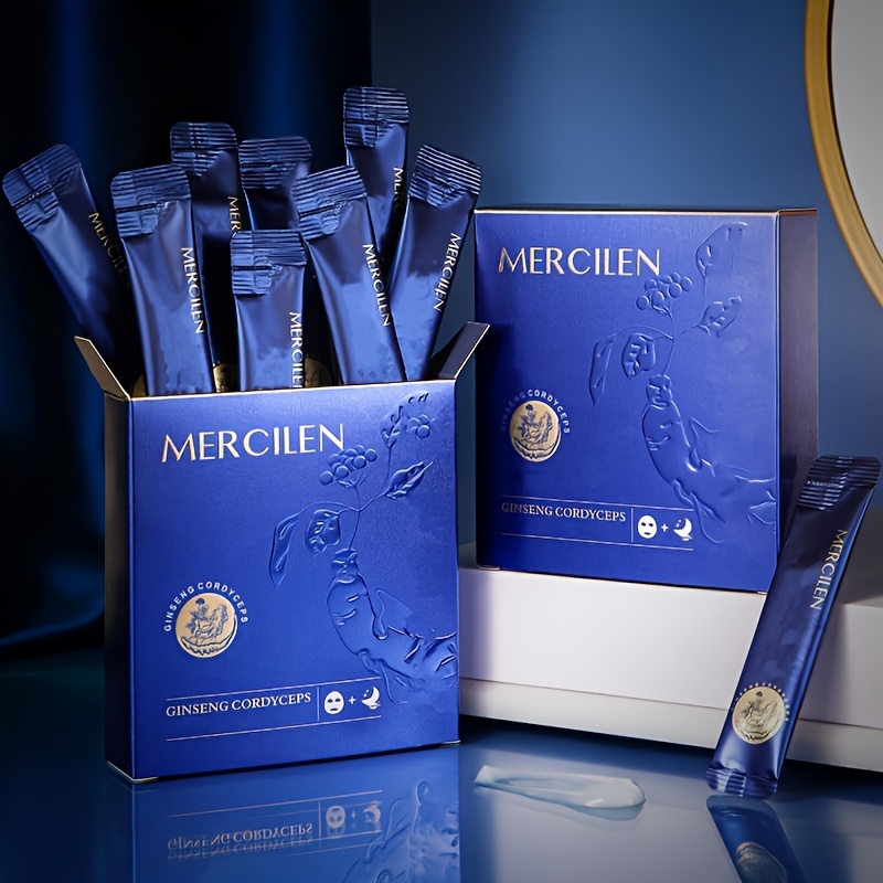Luxury Skincare Treatments - MERCILEN มาส์กบำรุงผิวหน้าสูตรโสมและถั่งเช่า คอลลาเจน 4 กรัม x