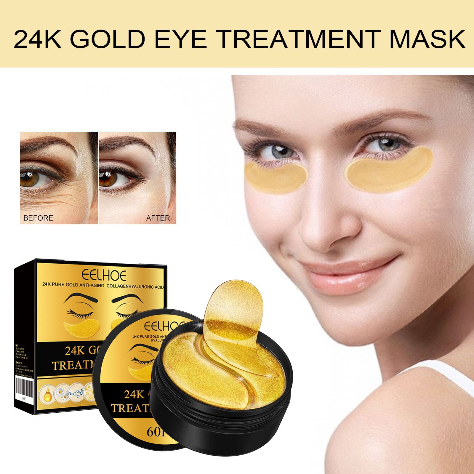 มาส์กใต้ตาหรูหราผสมทองคำ 24K ค - Luxury Skincare Treatments บทวิจารณ์และราคา