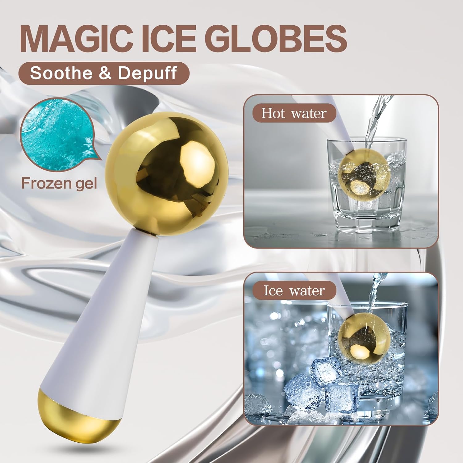 ลูกโลกน้ําแข็งสําหรับใบหน้าตาเ - Luxury Skincare Tools บทวิจารณ์และราคา